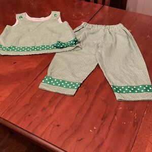 Green Gingham Girl’s Outfit